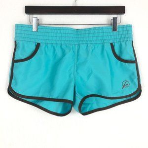 Junior's Size 7 Beach Rays Teal Blue Brown Swim Shorts Beach